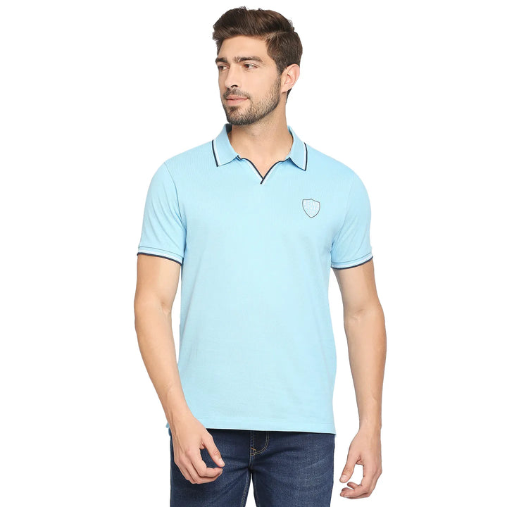 Blue Regular Fit Men's Polo T-Shirt