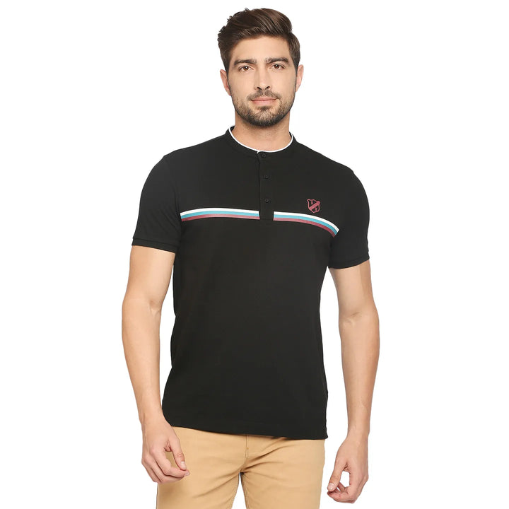 Black Regular Fit Men's Polo T-Shirt