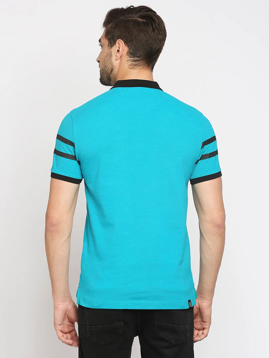 Being Human Clothing Men Regular Fit Polo Neck T-Shirts-Lake Blue