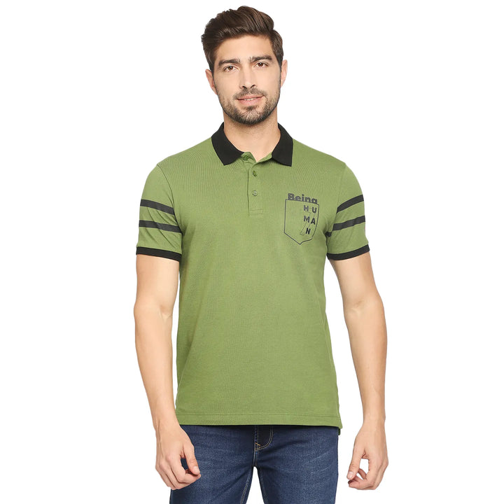 Green Regular Fit Men's Polo T-Shirt