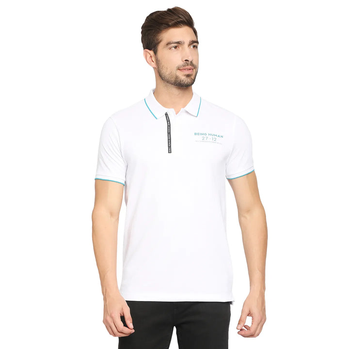 White Regular Fit Men's Polo T-Shirt