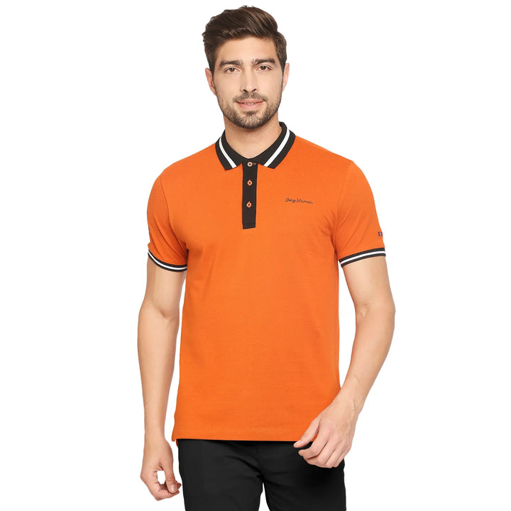 Brown Regular Fit Men's Polo T-Shirt