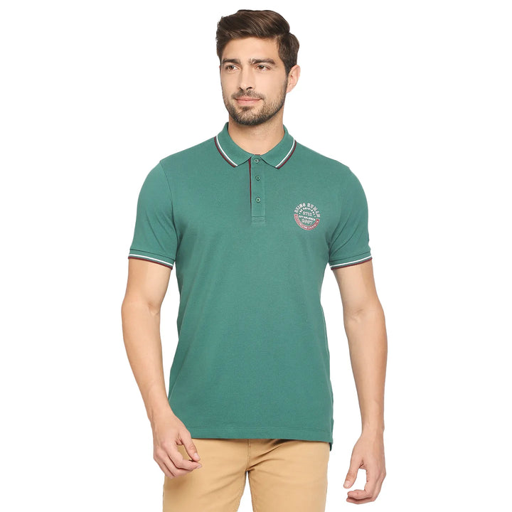 Green Regular Fit Men's Polo T-Shirt