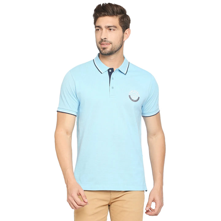Blue Regular Fit Men's Polo T-Shirt