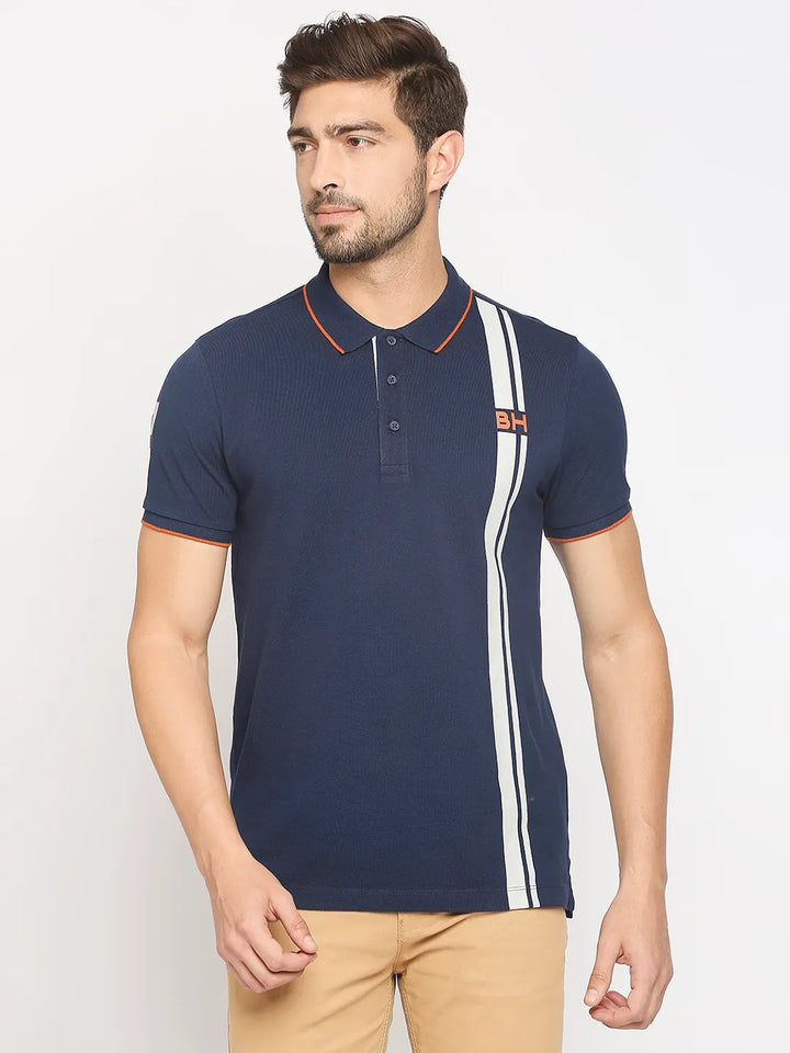 Blue Regular Fit Men's Polo T-Shirt