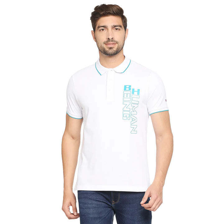 White Regular Fit Men's Polo T-Shirt