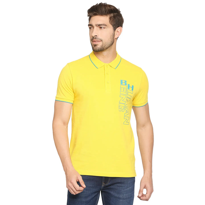 Yellow Regular Fit Men's Polo T-Shirt