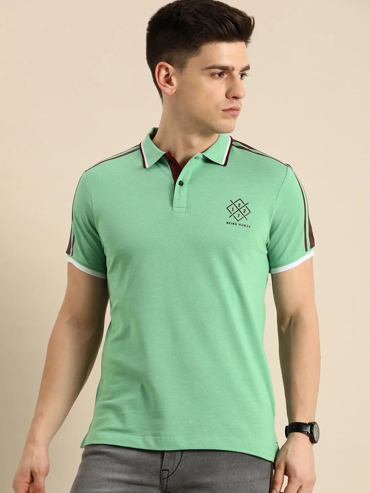 Green Regular Fit Men's Polo T-Shirt