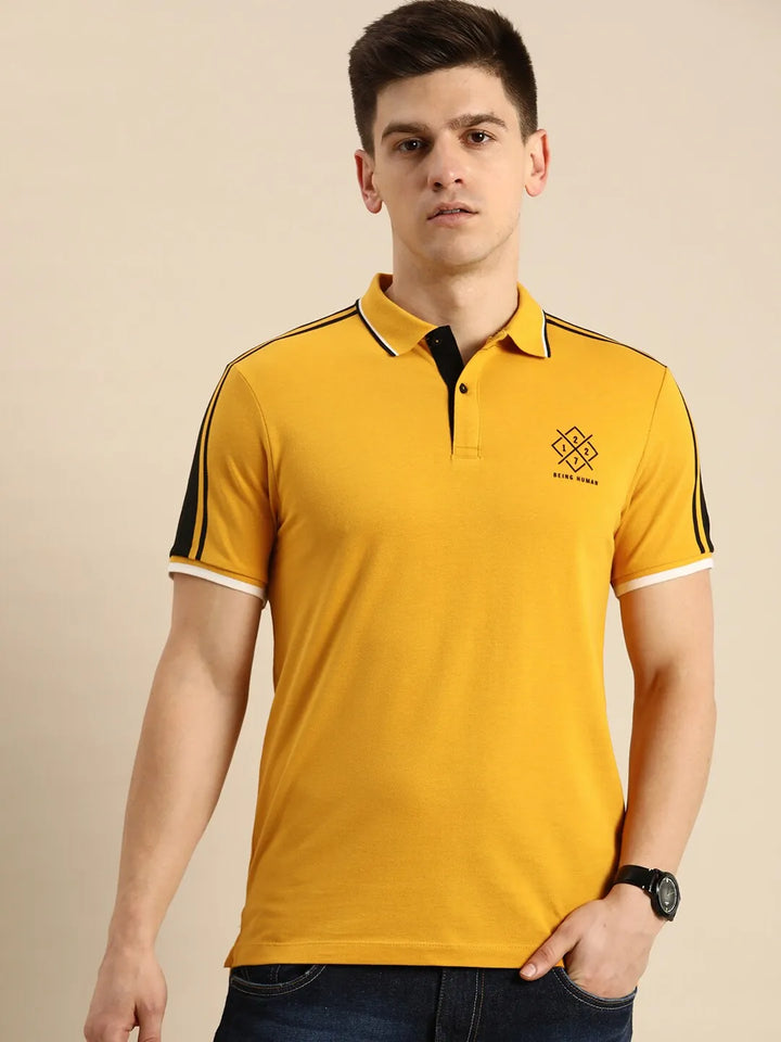 Yellow Regular Fit Men's Polo T-Shirt
