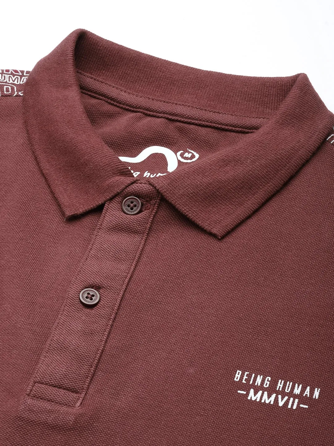 Red Regular Fit Men's Polo T-Shirt by Being Human Clothing