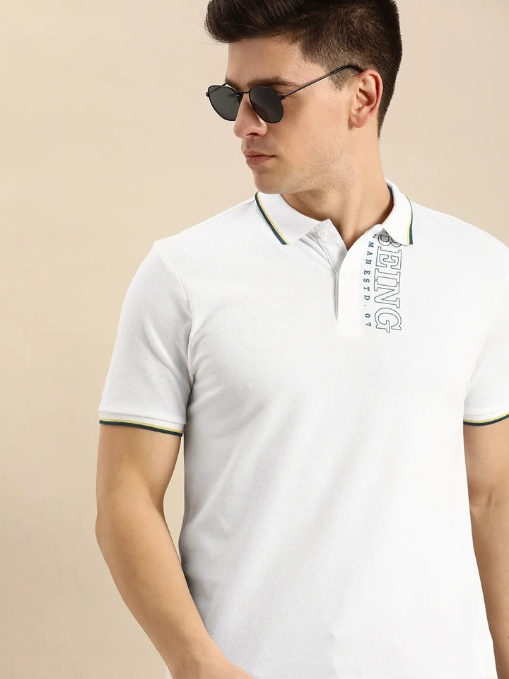 White Regular Fit Men's Polo T-Shirt