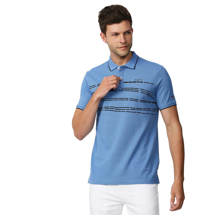 Blue Regular Fit Men's Polo T-Shirt