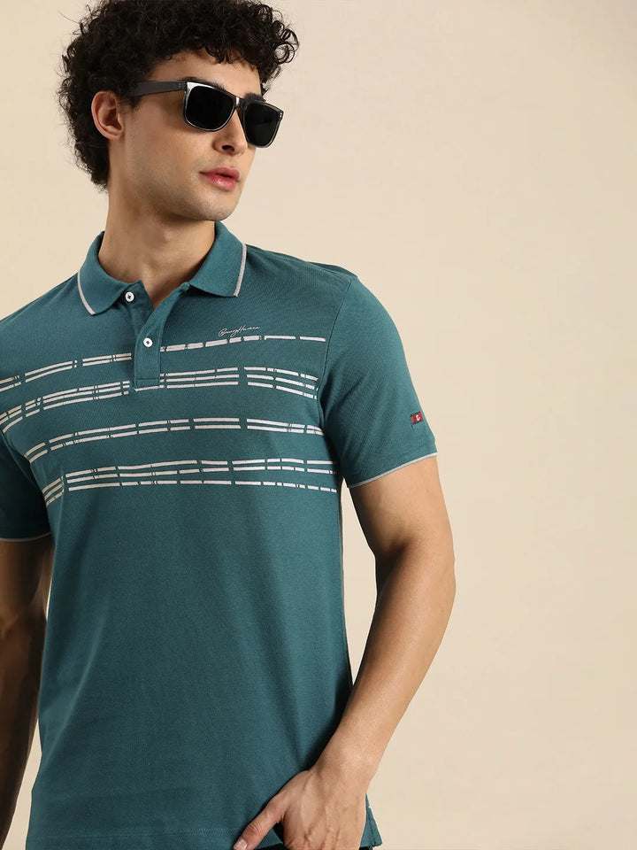 Teal Regular Fit Men's Polo T-Shirt