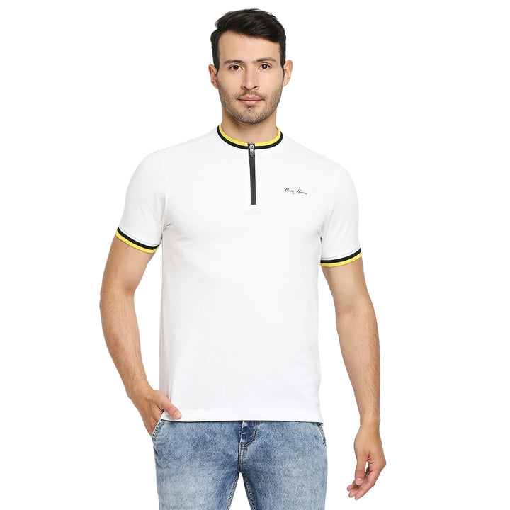White Regular Fit Men's Polo T-Shirt