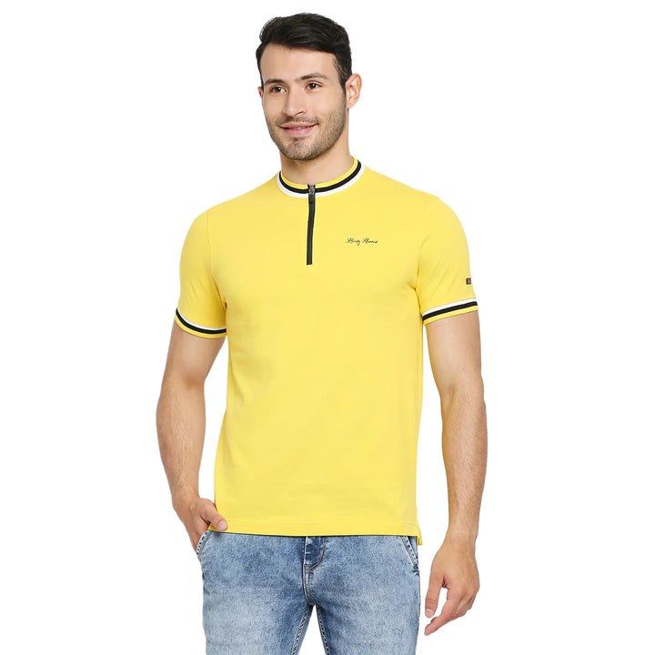 Yellow Regular Fit Men's Polo T-Shirt