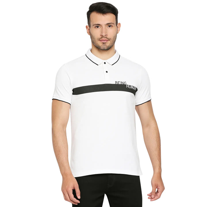 White Regular Fit Men's Polo T-Shirt