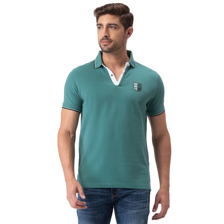Green Regular Fit Men's Polo T-Shirt