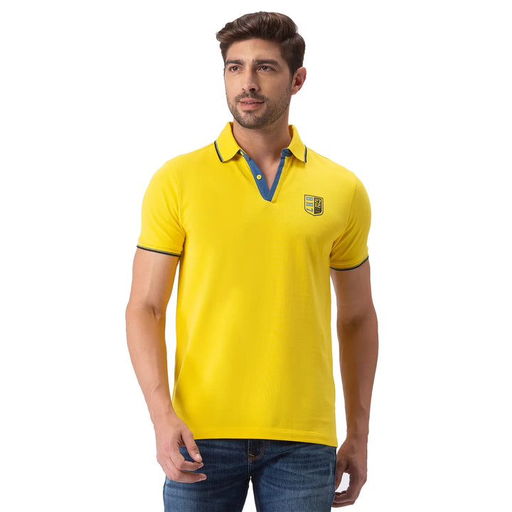 Yellow Regular Fit Men's Polo T-Shirt