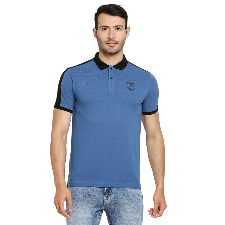 Blue Regular Fit Men's Polo T-Shirt