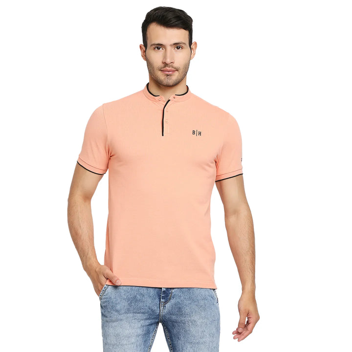 Pink Regular Fit Men's Polo T-Shirt