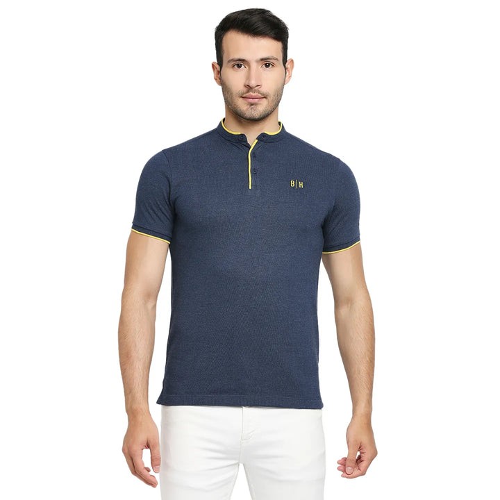 Blue Regular Fit Men's Polo T-Shirt