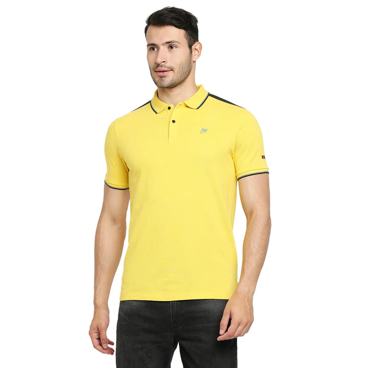 Yellow Regular Fit Men's Polo T-Shirt