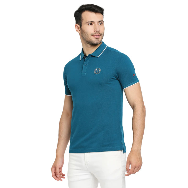 Teal Regular Fit Men's Polo T-Shirt