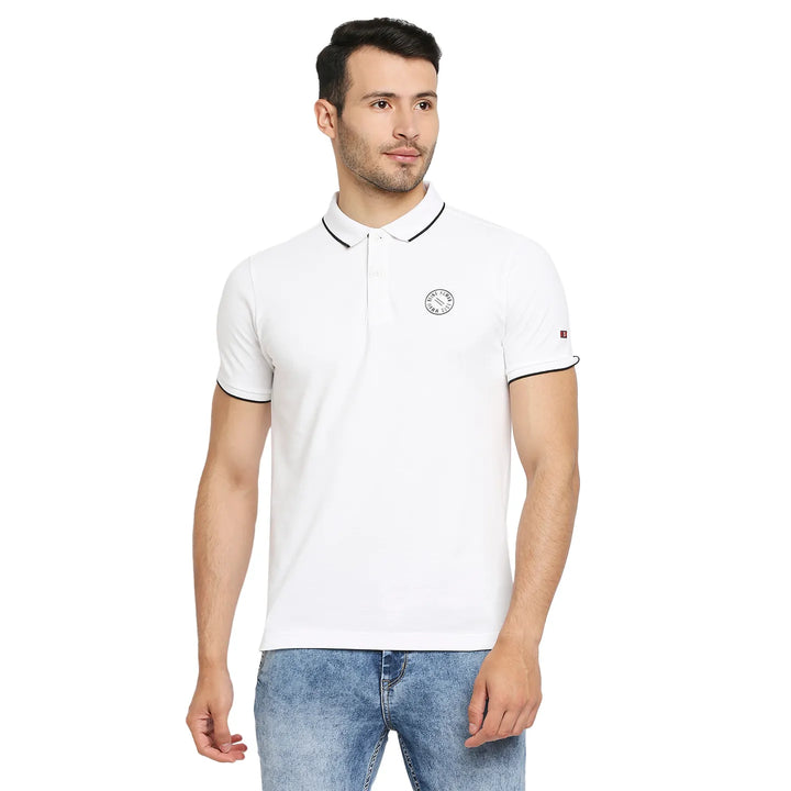 White Regular Fit Men's Polo T-Shirt