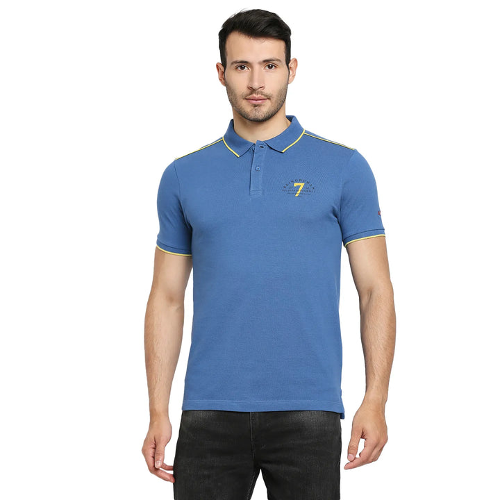 Blue Regular Fit Men's Polo T-Shirt