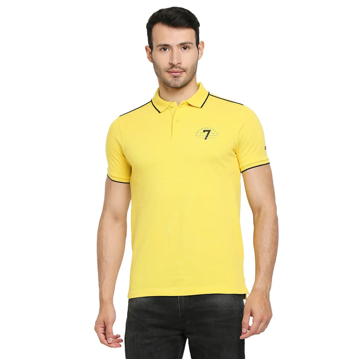 Yellow Regular Fit Men's Polo T-Shirt