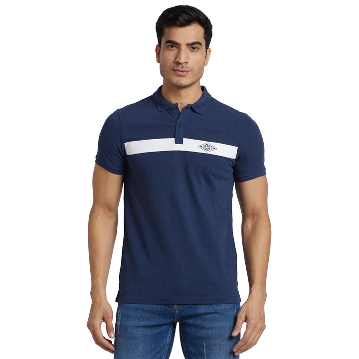 Blue Regular Fit Men's Polo T-Shirt
