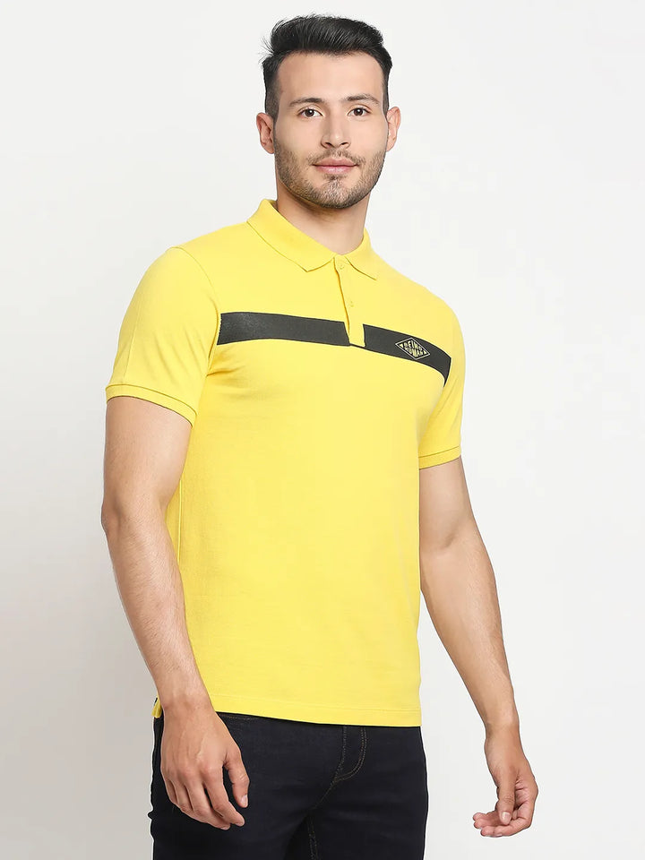 Yellow Regular Fit Men's Polo T-Shirt by Being Human Clothing