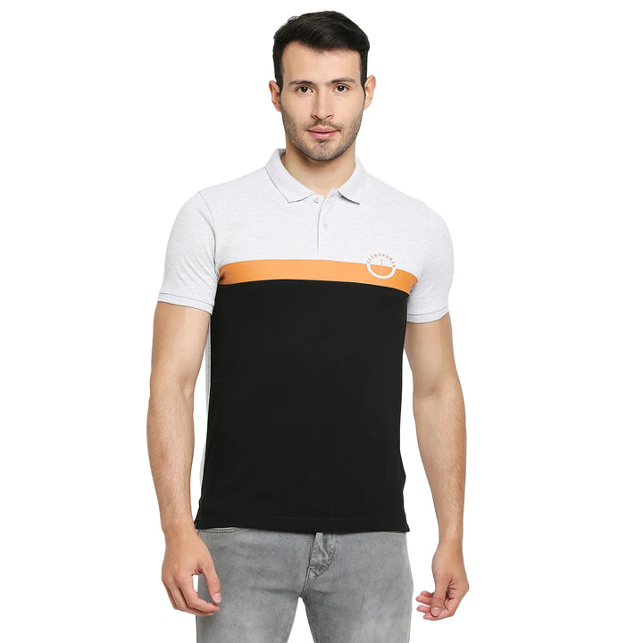 Grey Regular Fit Men's Polo T-Shirt