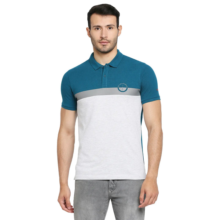 Teal Regular Fit Men's Polo T-Shirt