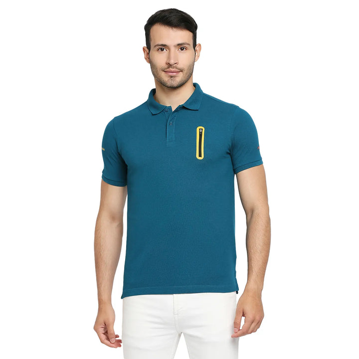 Teal Regular Fit Men's Polo T-Shirt