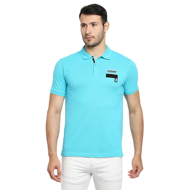 Blue Regular Fit Men's Polo T-Shirt