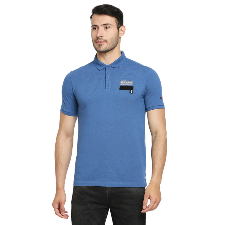 Blue Regular Fit Men's Polo T-Shirt