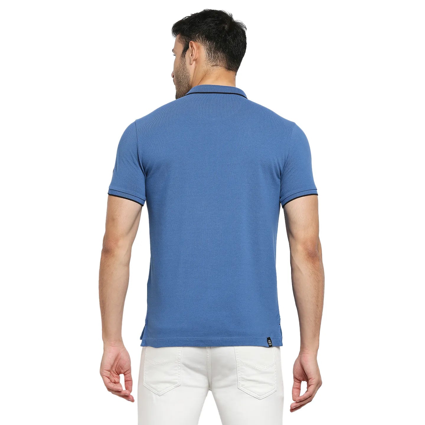 Being Human Clothing Men Regular Fit Polo Neck T-Shirts-Blue