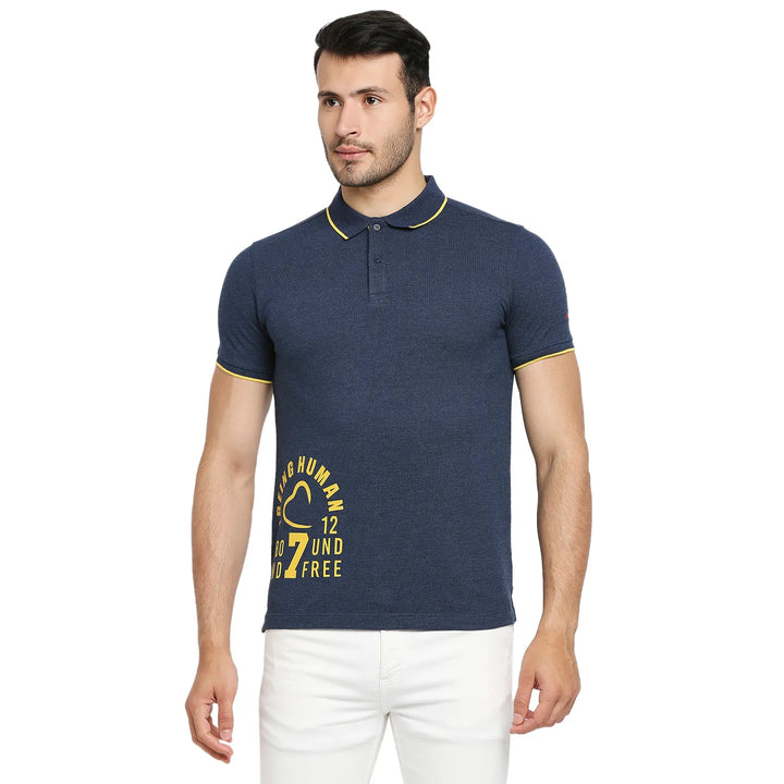 Blue Regular Fit Men's Polo T-Shirt