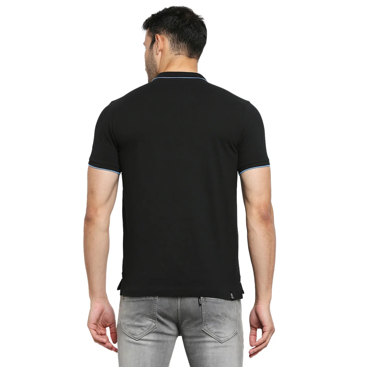 Black Regular Fit Men's Polo T-Shirt by Being Human Clothing