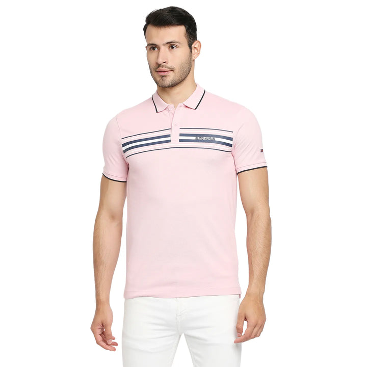 Pink Regular Fit Men's Polo T-Shirt