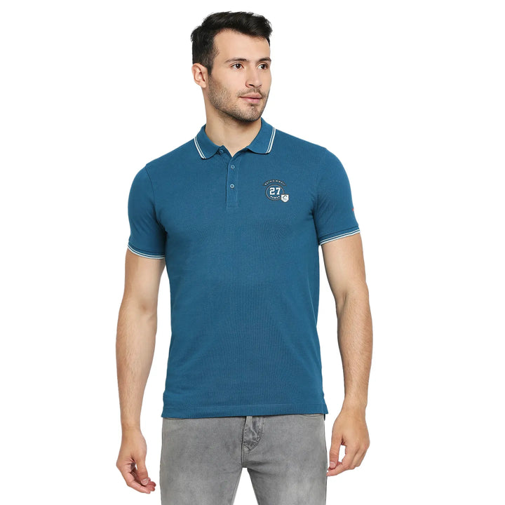 Blue Regular Fit Men's Polo T-Shirt