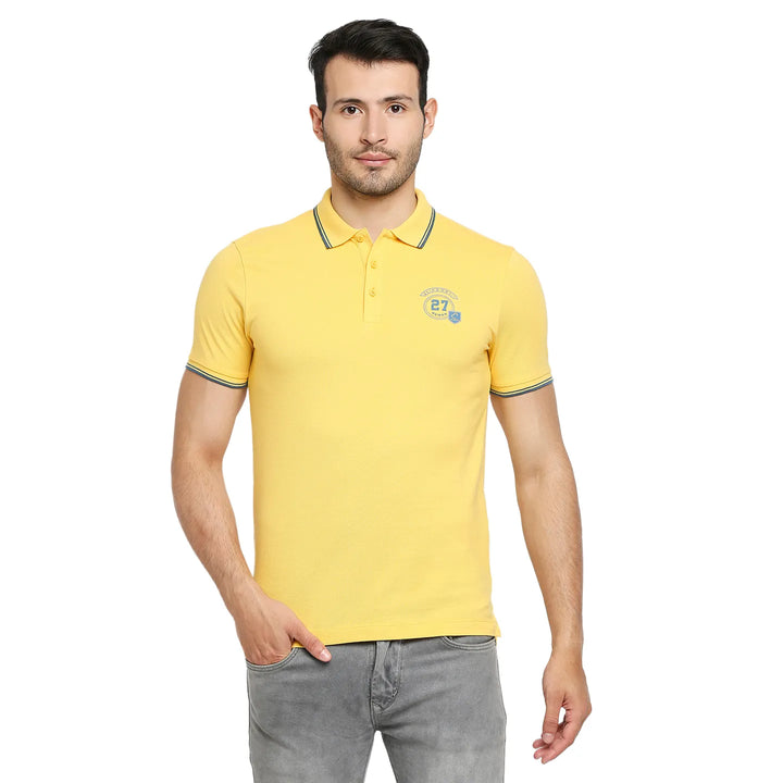 Yellow Regular Fit Men's Polo T-Shirt