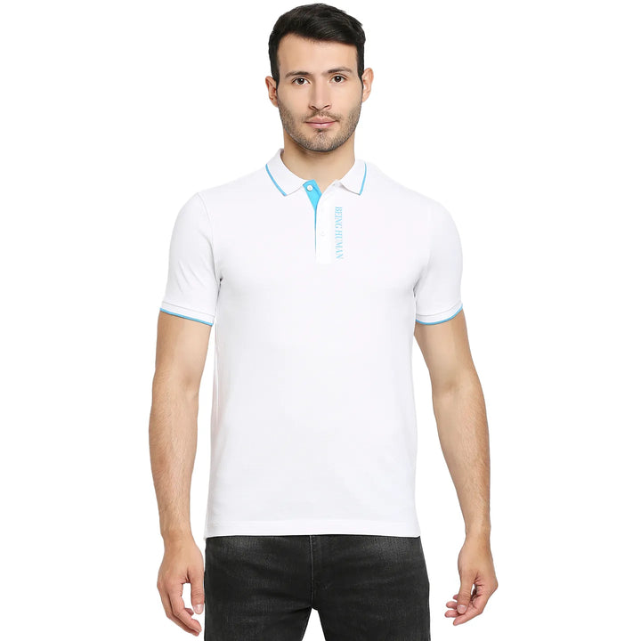 White Regular Fit Men's Polo T-Shirt