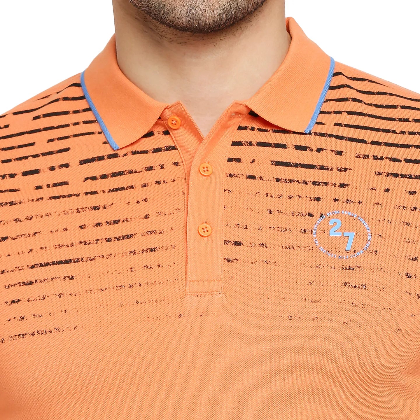 Being Human Clothing Men Regular Fit Polo Neck T-Shirts-Sunset Orange