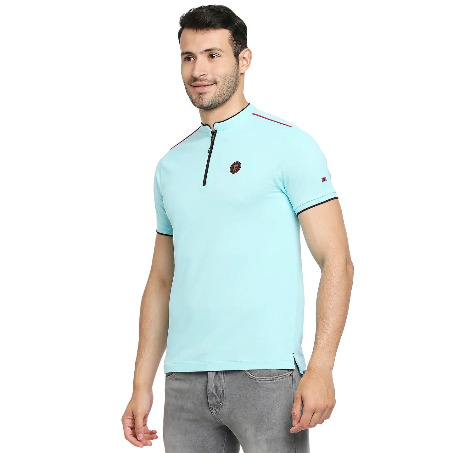 Being Human Clothing Men Regular Fit Collared T-Shirts-Ice Blue