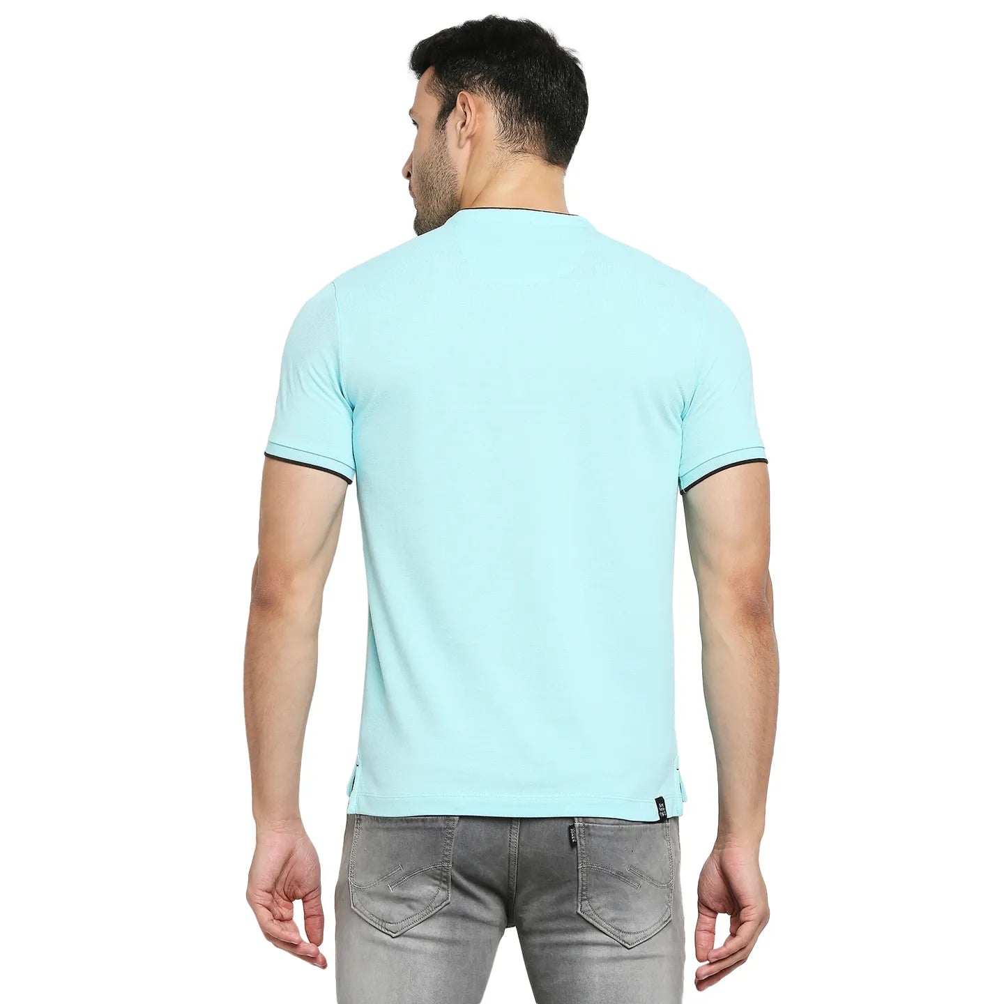 Being Human Clothing Men Regular Fit Collared T-Shirts-Ice Blue