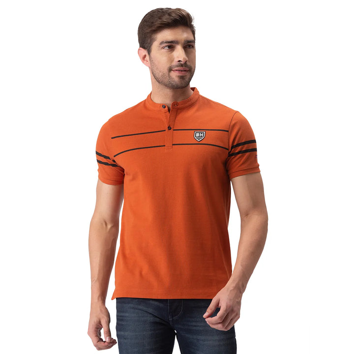 Brown Regular Fit Men's Polo T-Shirt