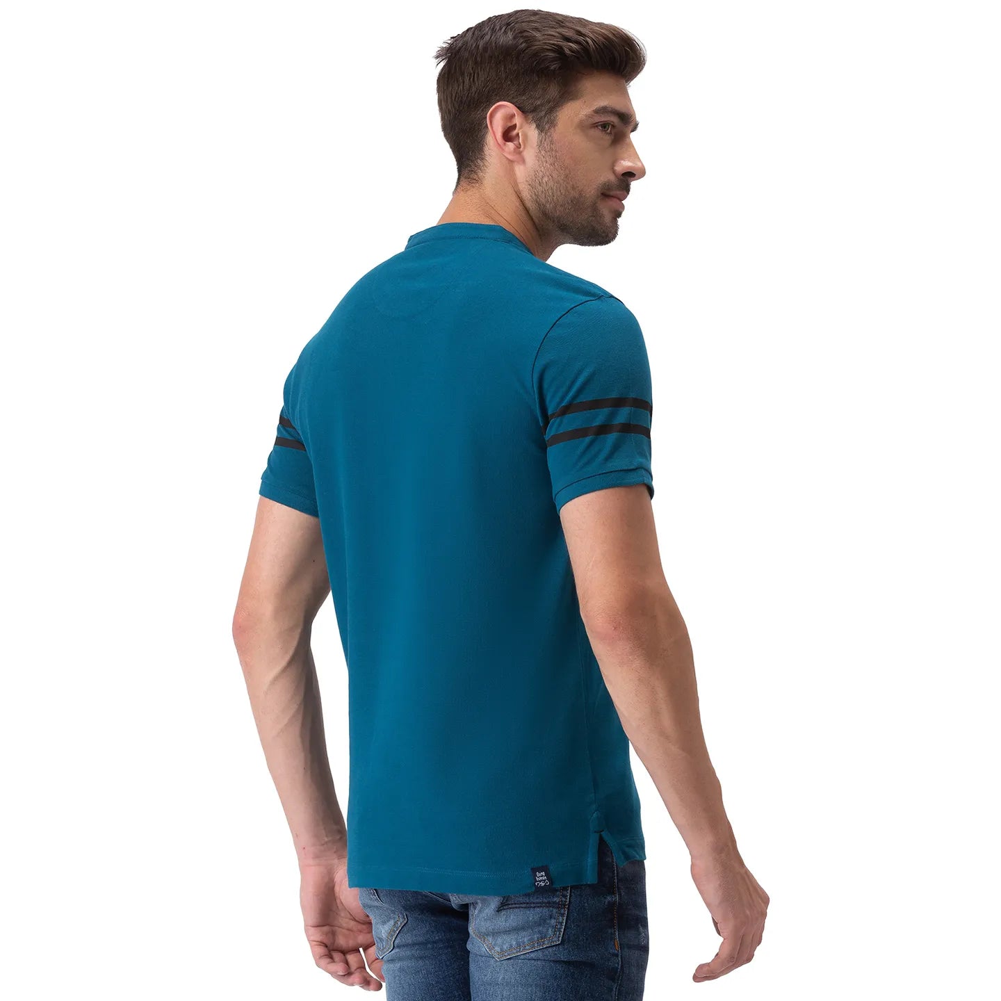 Being Human Clothing Men Regular Fit Collared T-Shirts-Ocean Blue