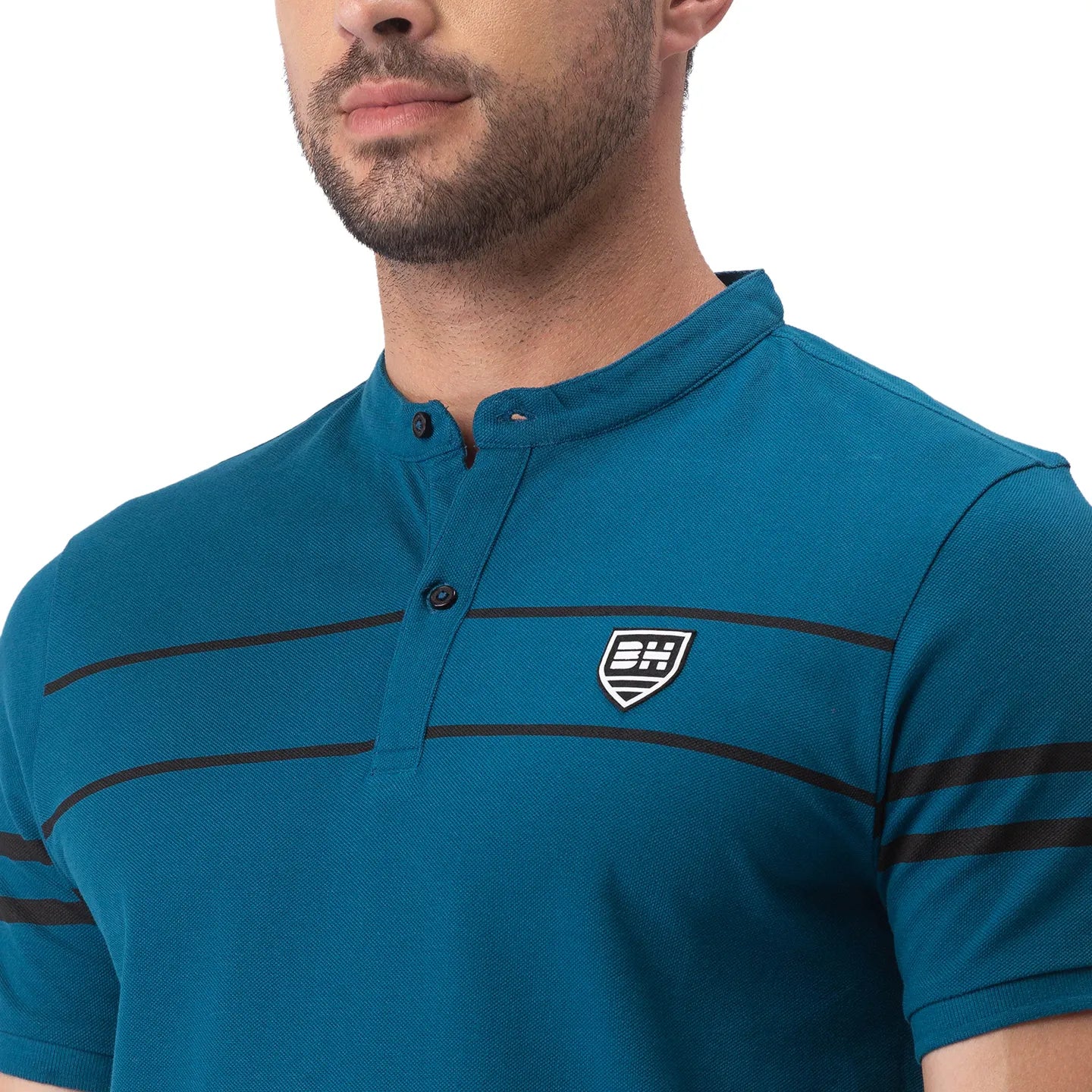 Being Human Clothing Men Regular Fit Collared T-Shirts-Ocean Blue